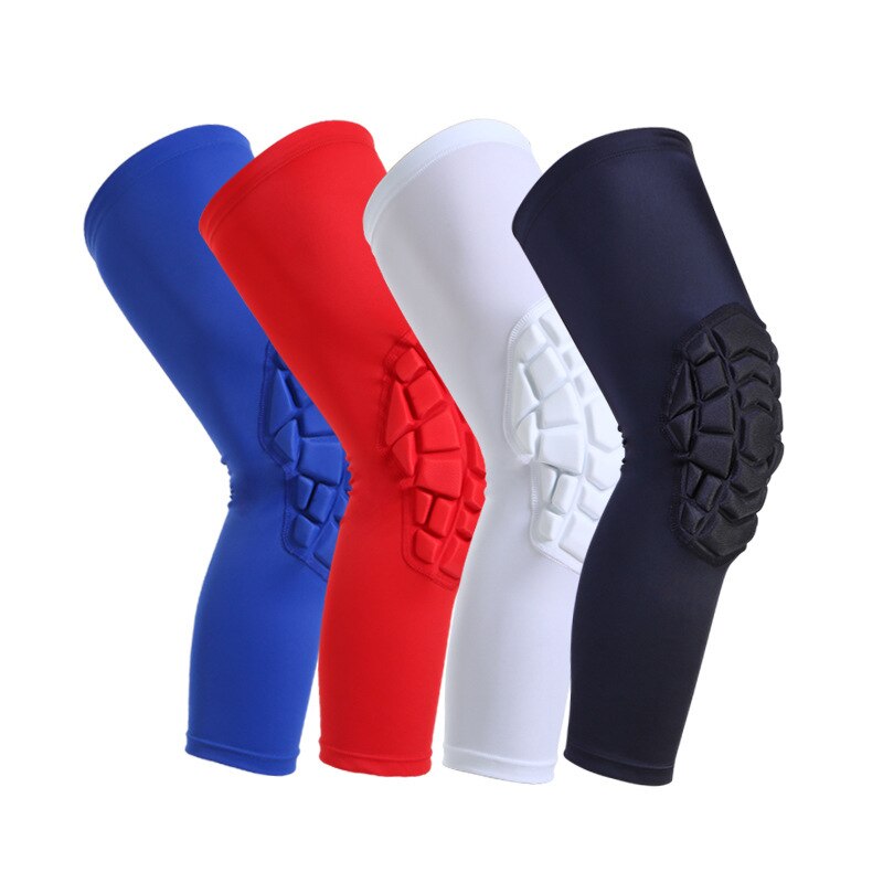 1 PC Crashproof Knee Pads Honeycomb Compression Long Leg Sleeve Leg Warmers Support Brace for Basketball Volleyball Adults Youth