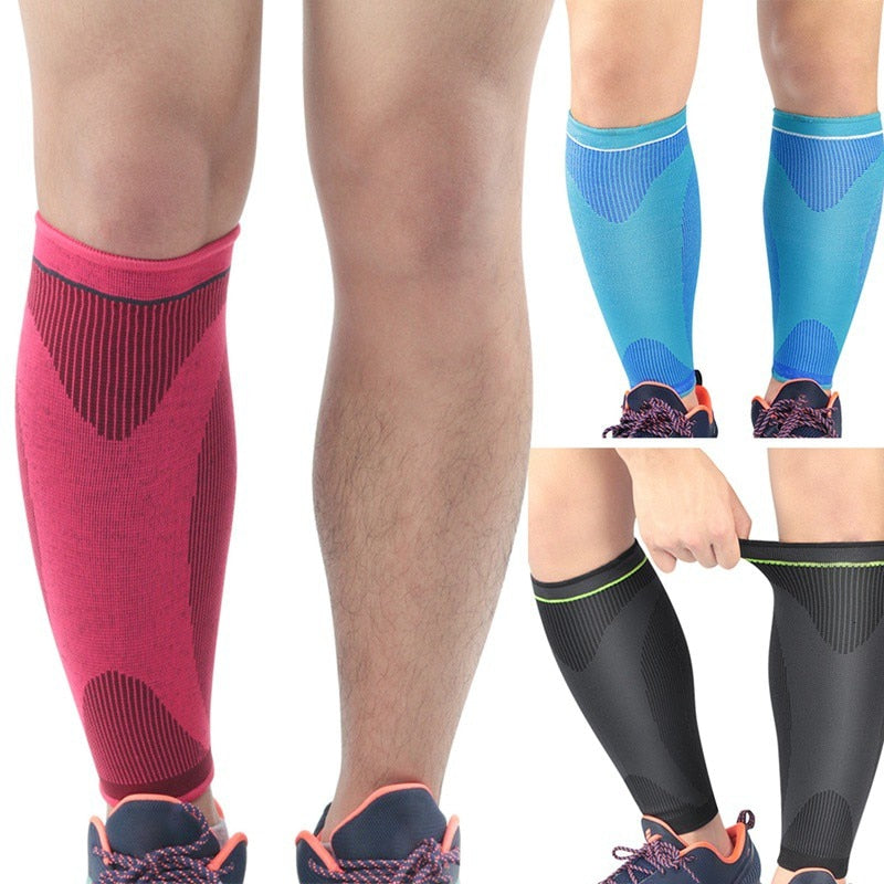 1 Pair Calf Support Compression Leg Sleeves Warmers Sports Running Legwarmers Shin Splints Socks for Football Cycling Running