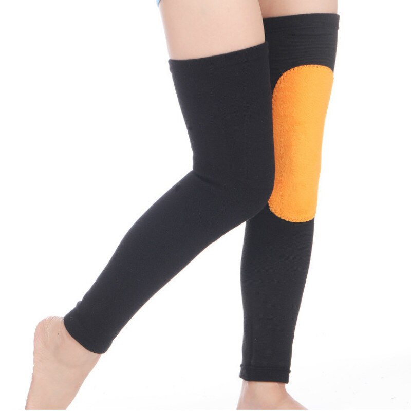 1 Pair Men Women Leg Warmers Cycling Compression Leg Sleeve Support Winter Long Knee Warmer Plus Velvet Flexible Knee Pads Guard
