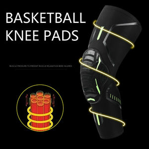 1PCS Basketball Knee Pad Protective Long Knee Brace Compression Leg Sleeve Shin Guard Kneepad Honeycomb Crashproof Leg Support