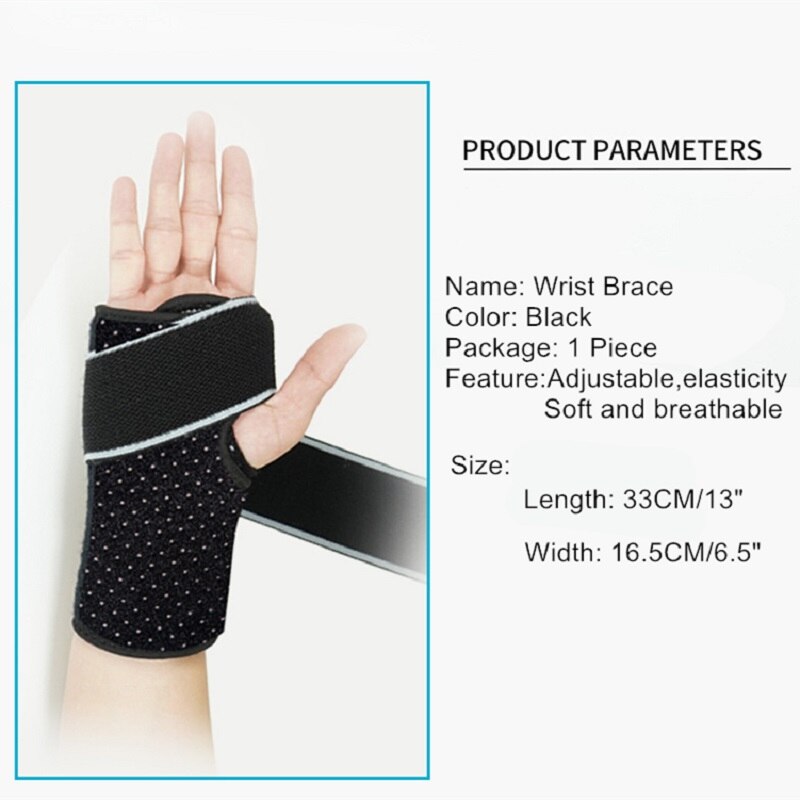 1Pc Fitness Wrist Protector Compression Carpal Tunnel Adjustable Health Wristband Hand Brace Support Wrap with Removable Splint