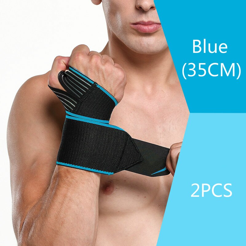2PCS 35CM Wrist Band Support Adjustable Wrist Bandage Hands Palm Protector Straps Wrap for Gym Tennis Powerlifting Pain Relief