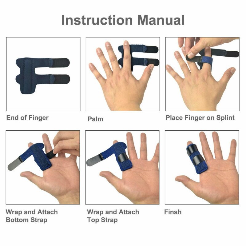 2PCS Adjustable Finger Splints Lightweight Sport Finger Sleeves Brace Support for Trigger Finger Pain Relief Arthritis Injuries