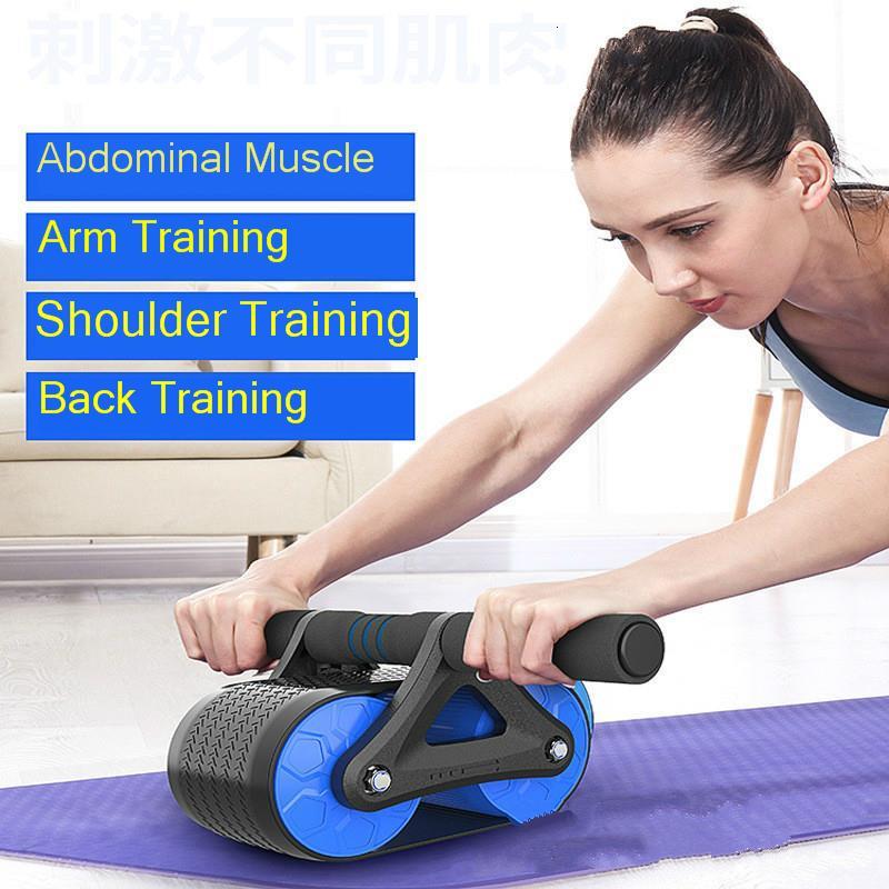 Automatic Rebound Abdominal Wheel Muscle Exercise Equipment Abdominal Power Wheel Ab Roller Trainer With Mat Home Fitness