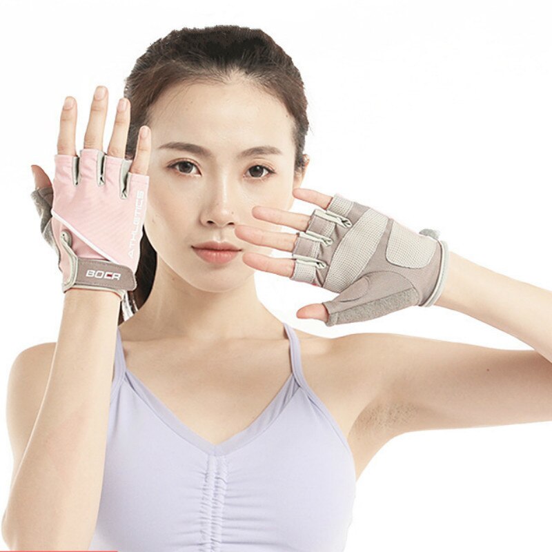 Women Men Fitness Training Half Finger Gloves Gym Fitness Fingerless Gloves Sports Body Building Exercise Running Cycling Glove